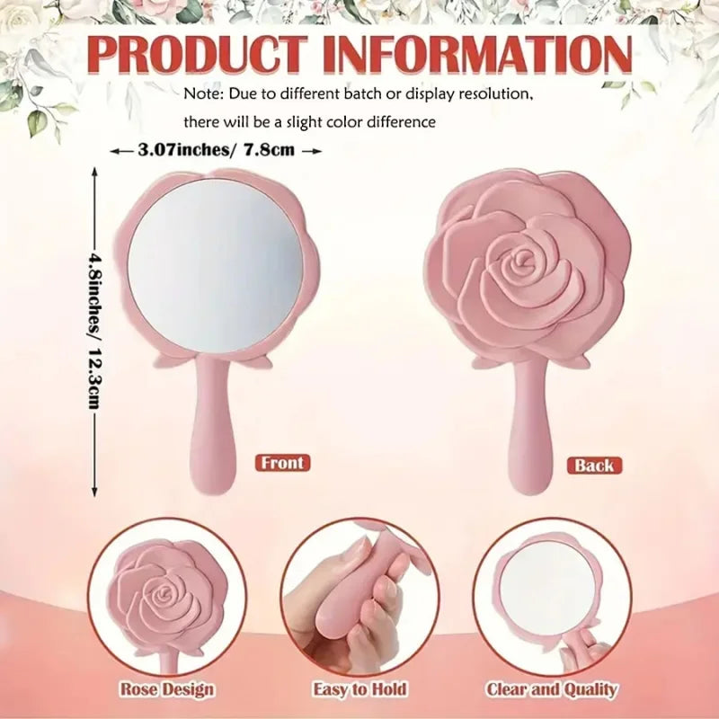 1-20Set Pink Rose Flowers Makeup Mirror Pocket Thank You Card Bridal Shower Souvenir Gifts Wedding Favors for Guests Party Decor