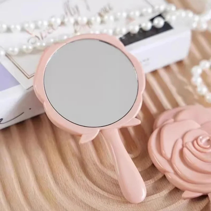 1-20Set Pink Rose Flowers Makeup Mirror Pocket Thank You Card Bridal Shower Souvenir Gifts Wedding Favors for Guests Party Decor